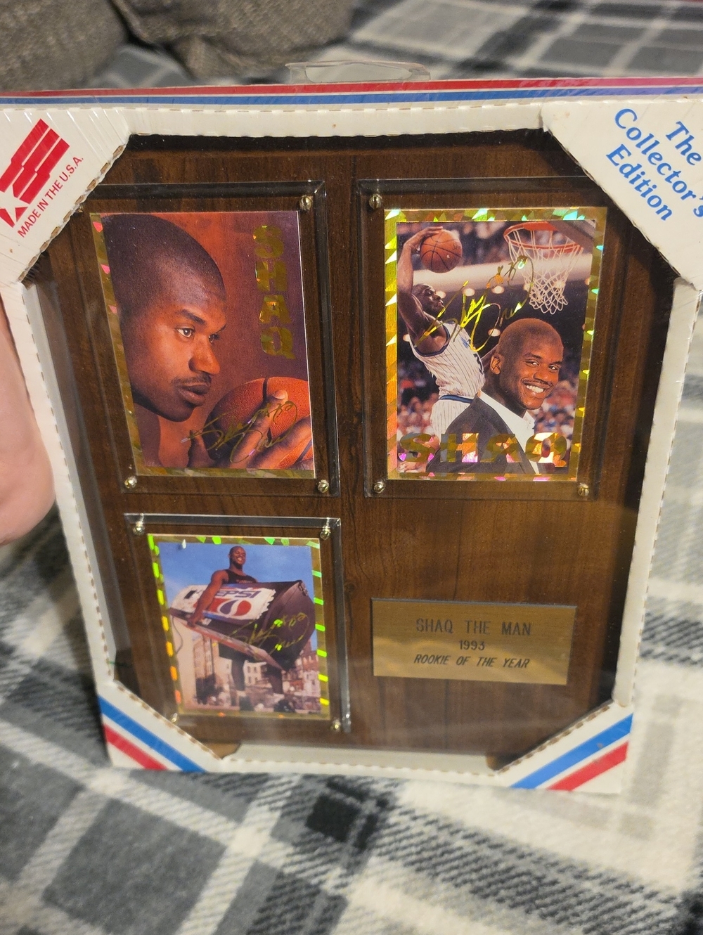 Vintage Shaq 1993 Rookie Of The Year Collector Sports Plaque Brown Wood Finish